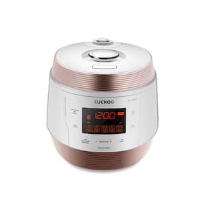 5 Qt. Premium Multi-Pressure Cooker with 2-Ply Stainless Nonstick Inner Pot, Heating Plate, Auto Clean (White/Rose Gold)