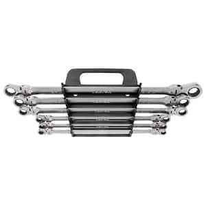 Long Flex Head 12-Point Ratcheting Box End Wrench Set with Holder, 6-Piece (1/4-13 in./16 in.)