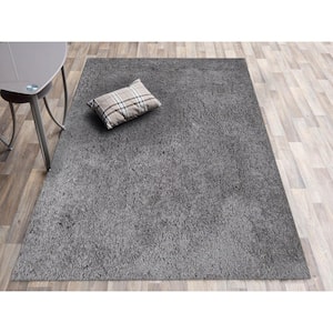 Illustrations 2 ft. X 3 ft. Gray Solid Color Area Rug