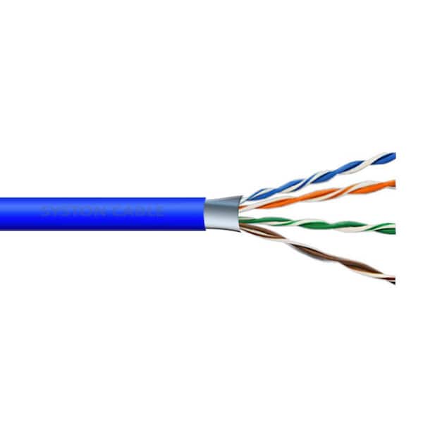 Syston Cable Technology Cat 5E Solid Shielded CMR 1000 ft. Blue 24-AWG 4-Pair Twisted Pair Cable