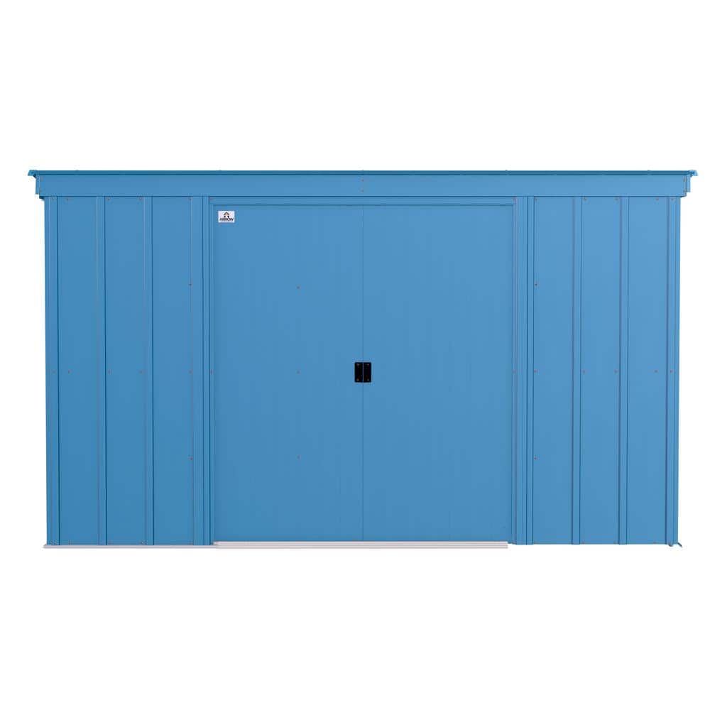 10 ft. x 4 ft. Blue Grey Galvanized Steel Storage Shed