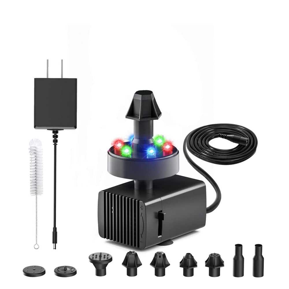 16.4 ft. Cord Electric Bird Bath Fountain with 7 Nozzles, Adjustable Water Flow and LED Lights for Garden, Pond price history on PriceWatchPro