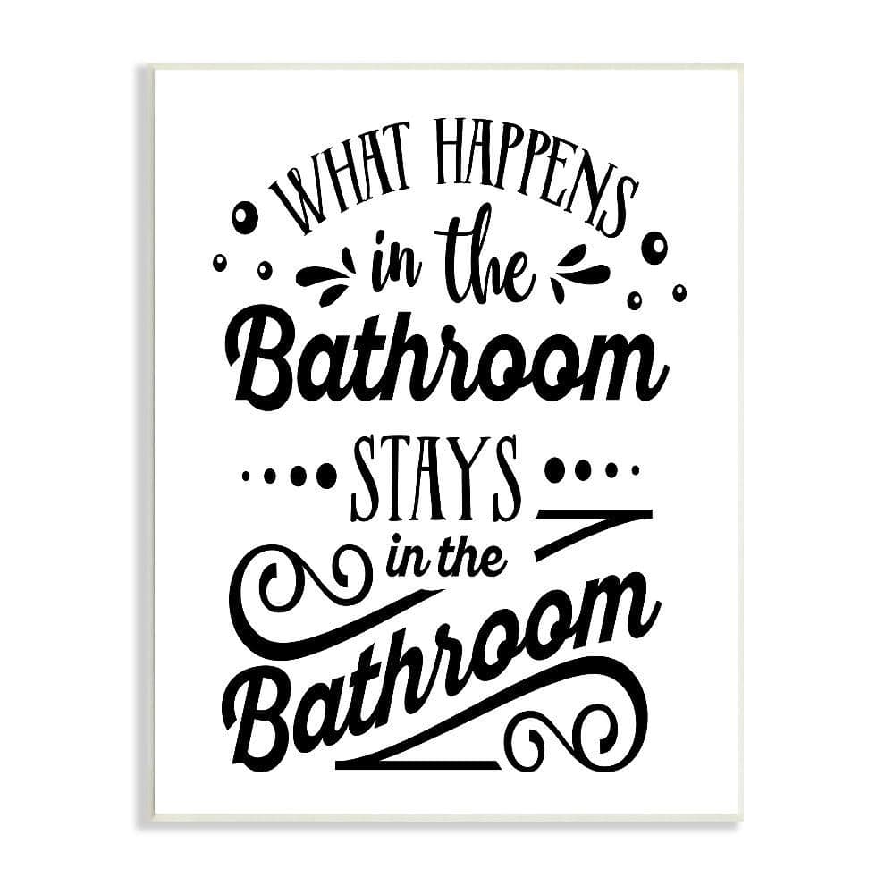 What Happens In Bathroom Silly by Lettered and Lined 1-Piece Unframed Typography Graphic Art Print 19 in. x 13 in. price history on PriceWatchPro