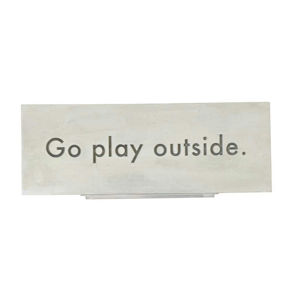 Fossil White Gypsum 11 in. W x 4 in. H Rectangular Go Play Outside Pla