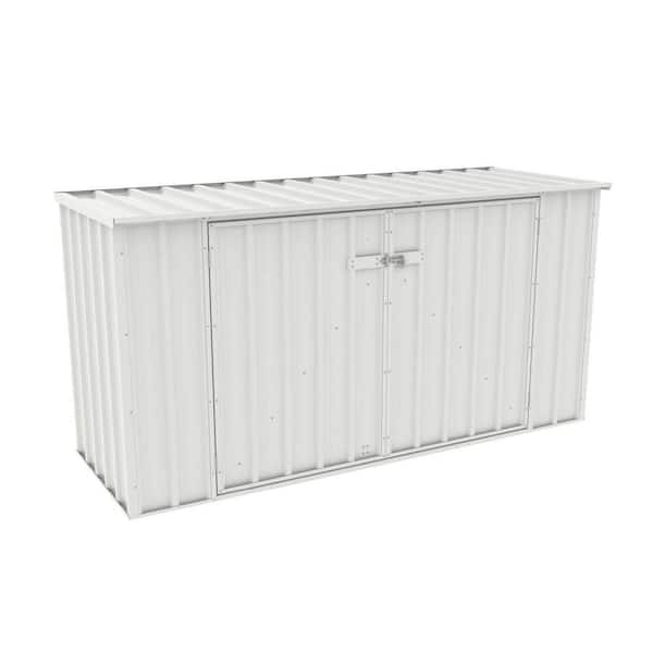 ABSCO Utility 7.5 ft. W x 2.5 ft. D Garbage Can Metal Storage Shed in Surfmist with SNAPTiTE Assembly System (19 sq. ft.)