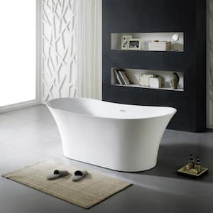 Skylar 71 in. Acrylic Flatbottom Freestanding Bathtub in White