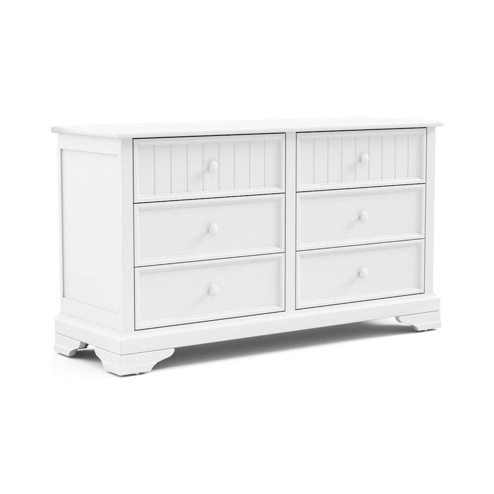 Toli White 6 Drawer 54 in. Dresser without Mirror