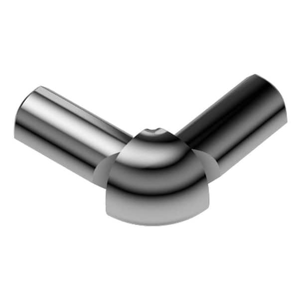 Schluter Rondec Polished Chrome Anodized Aluminum 5/16 in. x 1 in. Metal 90 Degree Double-Leg Outside Corner