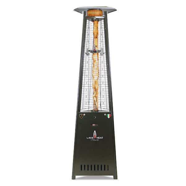 Lava Heat Italia 92.5 in. 66000 BTU Electronic Ignition Hammered Grey Liquid Propane Assembled 2G PRO Triangle Flame Tower Heater