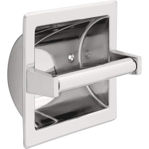 Delta Recessed Toilet Paper Holder with Roller in Chrome 45072