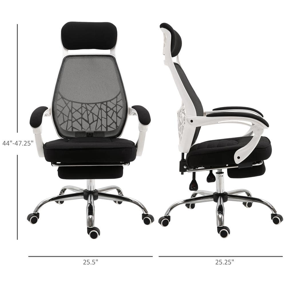 ErgoFlex High-Back Black Mesh Executive Swivel Chair with Adjustable Arms