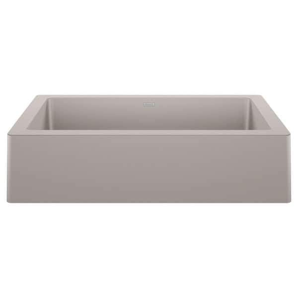 Blanco VINTERA Concrete Gray Granite Composite 30 in. Super Single Bowl Farmhouse Apron Kitchen Sink