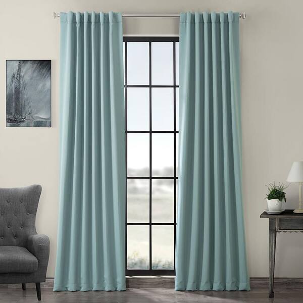 Exclusive Fabrics & Furnishings Juniper Berry Polyester Room Darkening Curtain - 50 in. W x 84 in. L Rod Pocket with Back Tab Single Curtain Panel