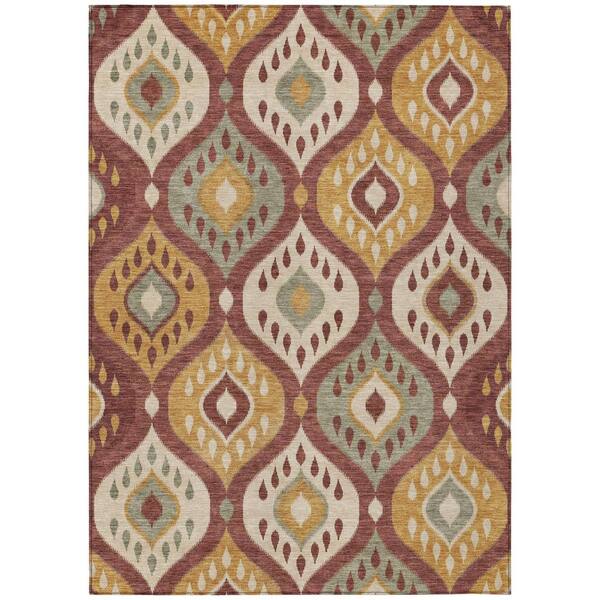 Chantille Machine Washable Indoor/Outdoor Abstract ACN3123 Garnet 10 ft. x 14 ft. Area Rug