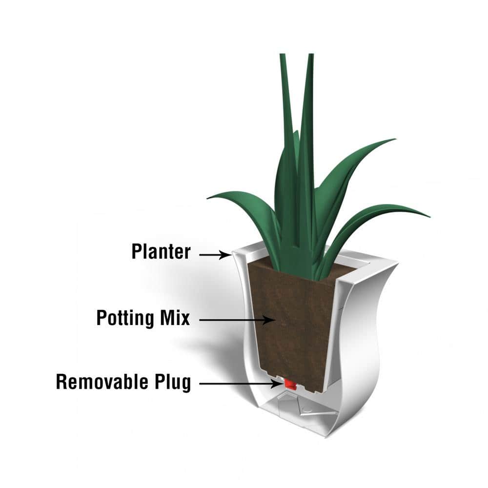 Valencia Neptune Blue Tulip-Shaped Polyethylene Planter, 16" x 18"