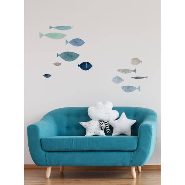 star fish sea shells shape pack 16 in various sizes - wall decor vinyl  decal stickers 2478