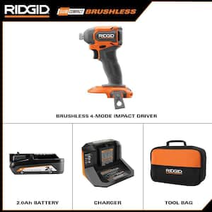 18V SubCompact Brushless Cordless Impact Driver Kit with 2.0 Ah Battery, Charger, and Tool Bag