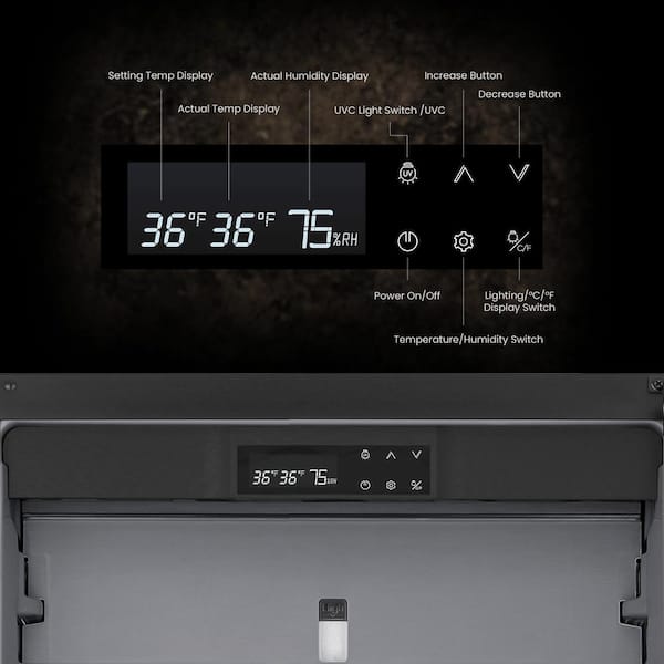 24 in. 12.5 cu. ft. Commercial Dry Aging Refrigerator Meat Aging Machine in Stainless Steel Dual Fan System