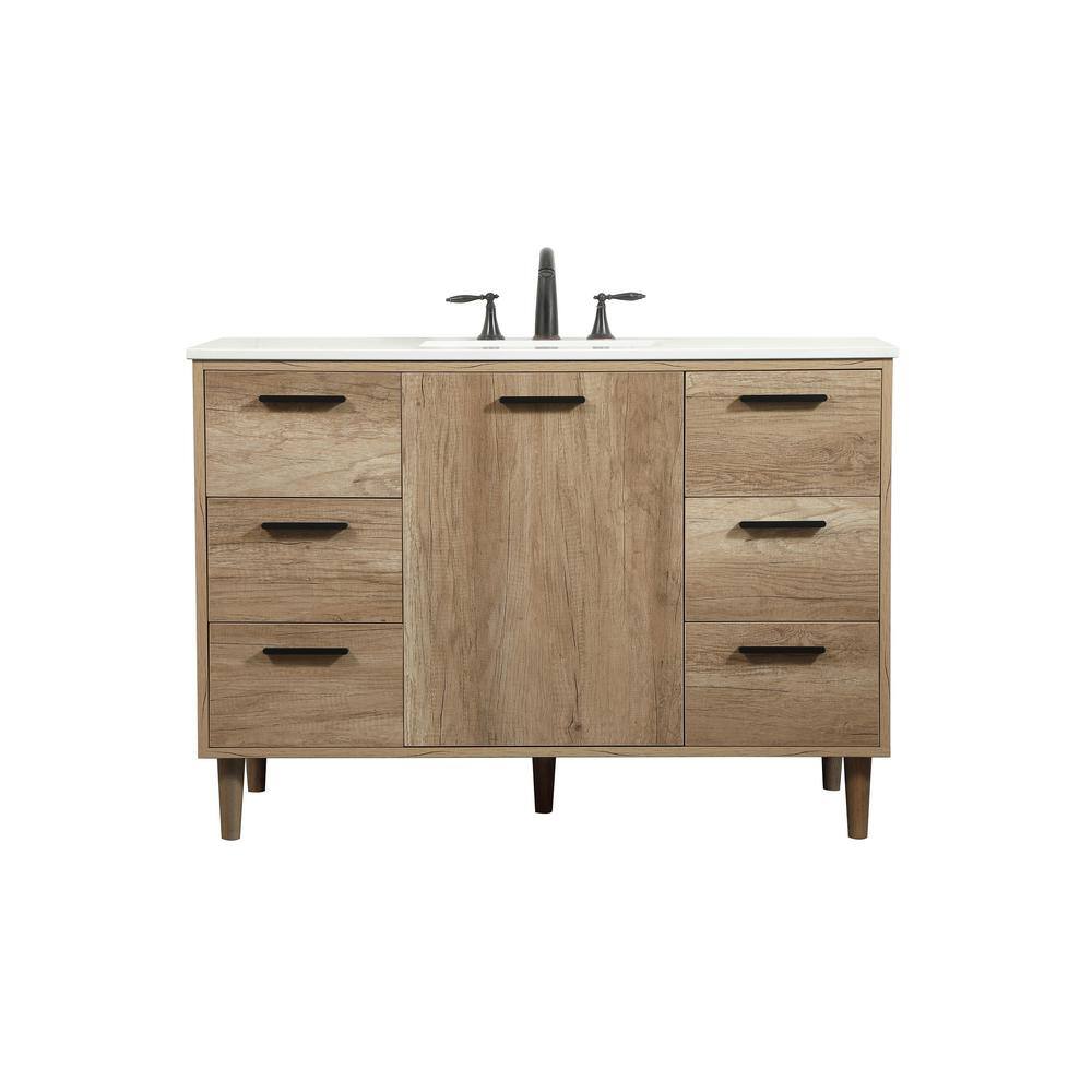 Simply Living 48 in. W x 22 in. D x 34 in. H Bath Vanity in Natural Oak wit