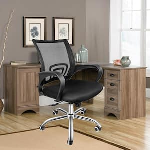 Black Mesh Seat Task Office Chair with Arms