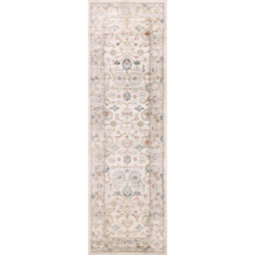 Ashland Ivory 3 ft. x 8 ft. (2 ft. 6 in. x 8 ft.) Geometric Transitional Ru