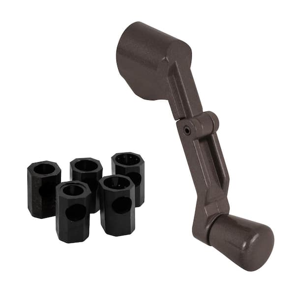 Casement Folding Crank Handle, 2-3/4 in W, Die Cast Zinc, Bronze
