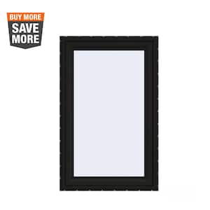 24 in. x 36 in. V-4500 Series Black Exterior/White Interior FiniShield Vinyl Right-Handed Casement Window w/Mesh Screen
