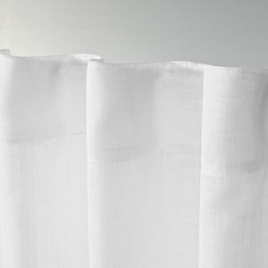 Bella Winter White Solid Sheer Hidden Tab / Rod Pocket Curtain, 54 in. W x 84 in. L (Set of 2)