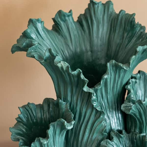 Floral Table Vase 9.4 in. Green