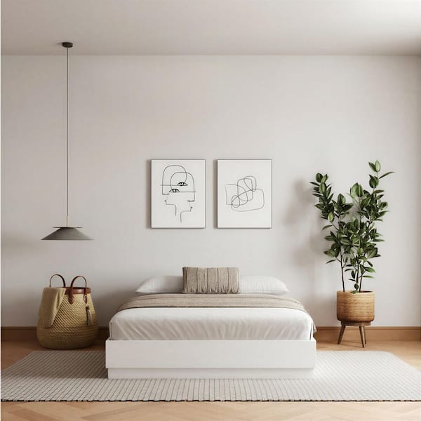Milano White Frame King Size Platform Bed