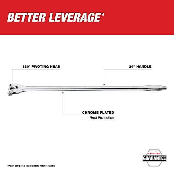 1/2 in. Drive 24 in. Breaker Bar and 1/4 in. Drive 90-Tooth 3 in. Stubby Ratchet (2-Piece)