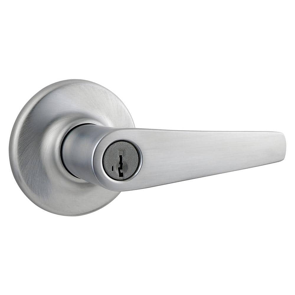 Delta Satin Chrome Entry Lever Featuring SmartKey Security 405DL