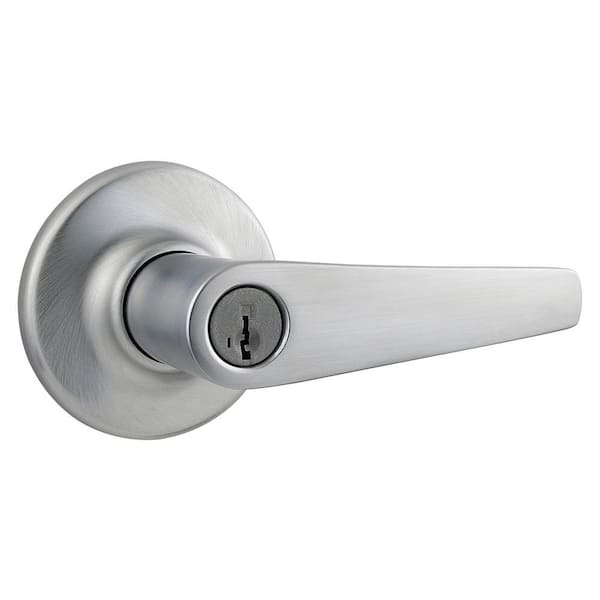 Delta Satin Chrome Entry Lever Featuring SmartKey Security 405DL