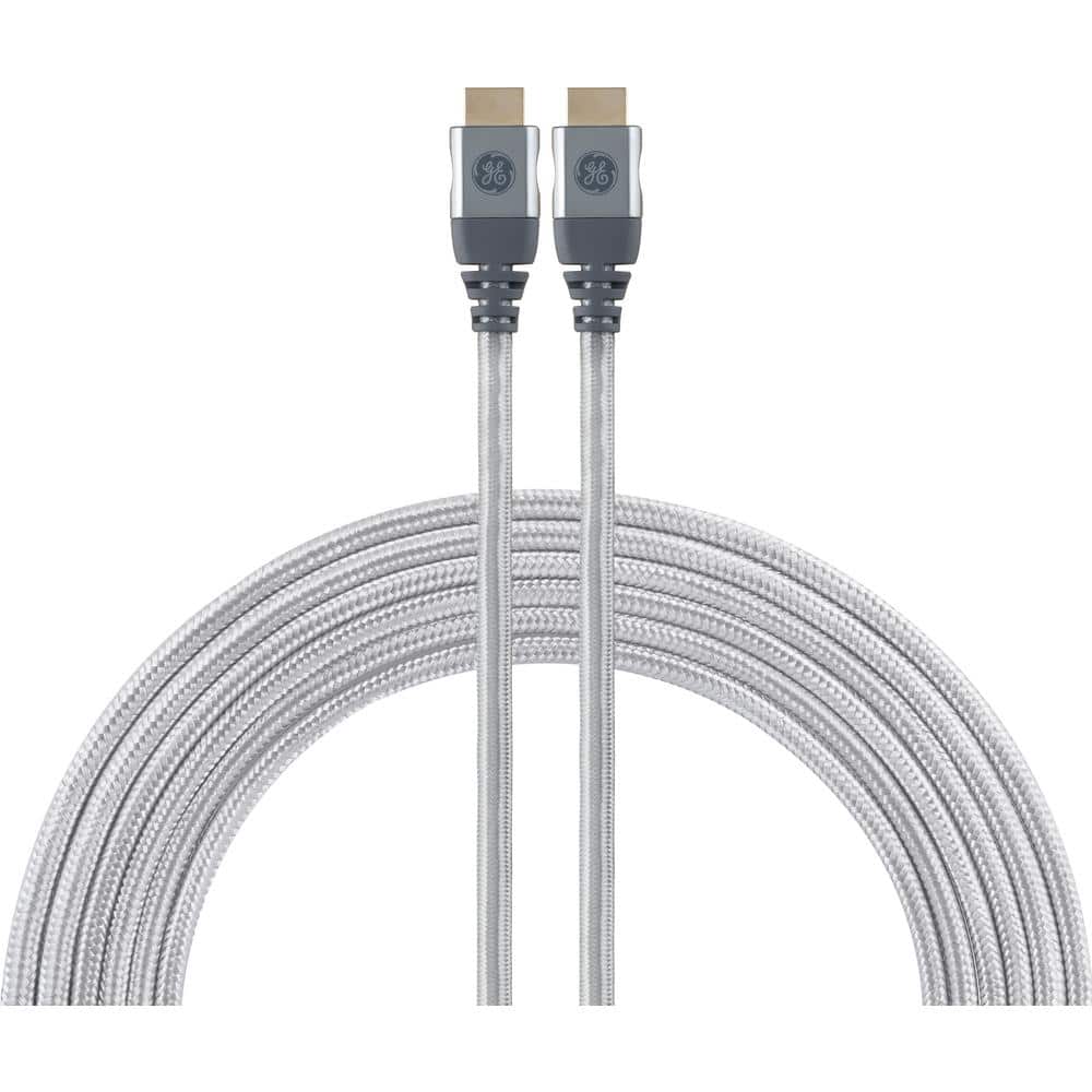 GE 15 ft. 8K HDMI 2.1 Cable with Ethernet and Gold Plated Connectors in Grey -  66832