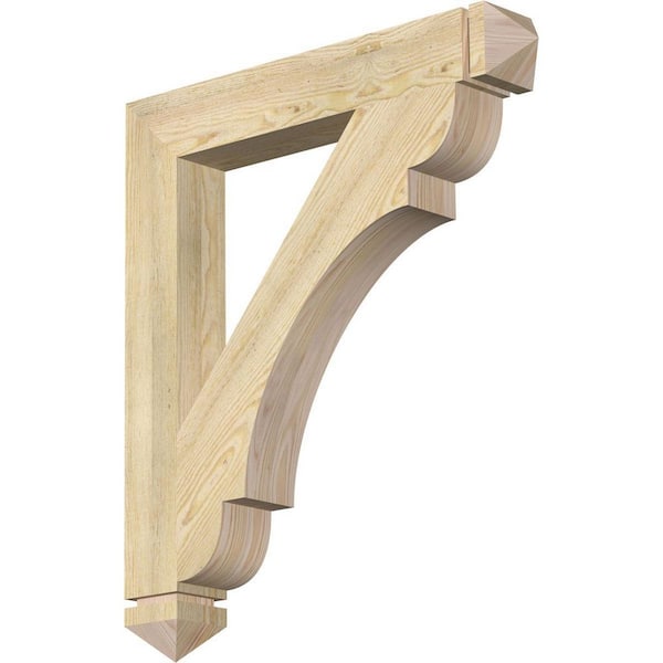 Ekena Millwork 4 in. x 32 in. x 28 in. Douglas Fir Olympic Arts and Crafts Rough Sawn Bracket