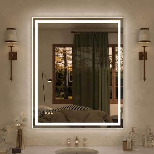 Spring 30 in. W x 36 in. H Rectangular Frameless LED Wall Bathroom Vanity Mirror