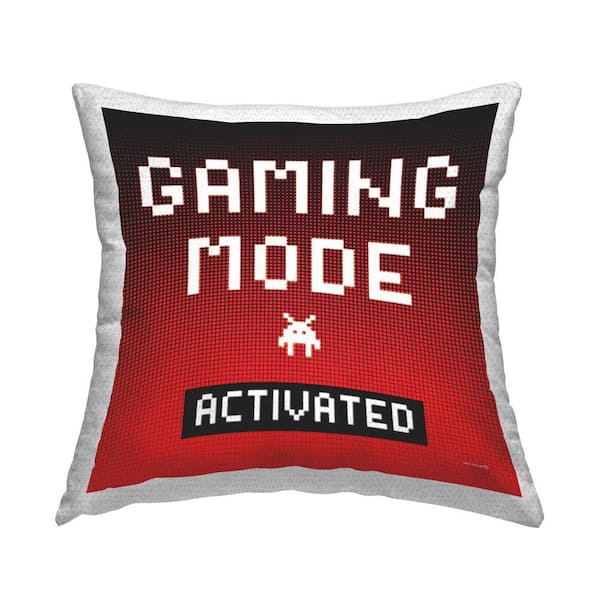 Stupell Industries Red Gaming Mode Activated Outdoor Printed Throw Pillow by Yass Naffas Designs
