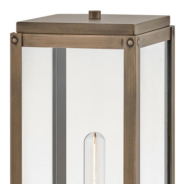 HINKLEY - Max 1-Light Burnished Bronze Aluminum Weather Resistant Pier Mount Light with No Bulbs Included