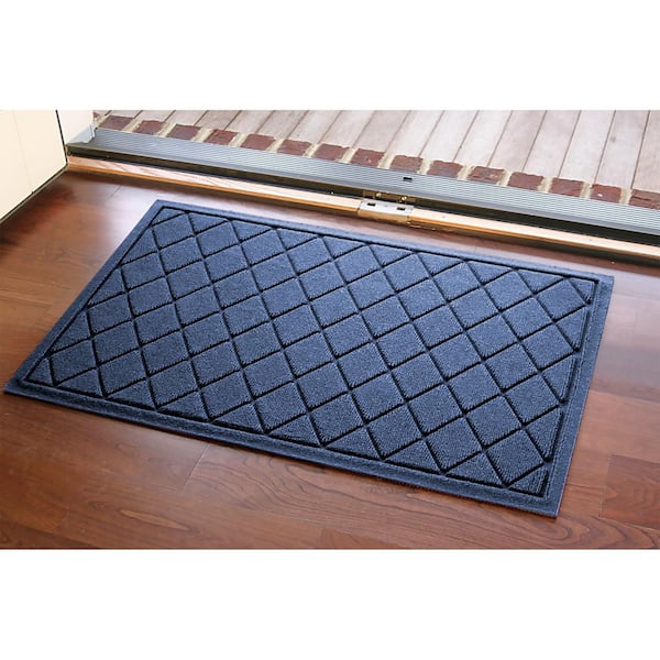 Waterhog Argyle Navy 23 in. x 35 in. PET Polyester Indoor Outdoor Door Mat