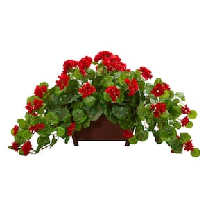 Indoor Geranium Artificial Plant in Decorative Planter