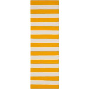 Montauk Yellow/Ivory 2 ft. x 6 ft. Striped Runner Rug