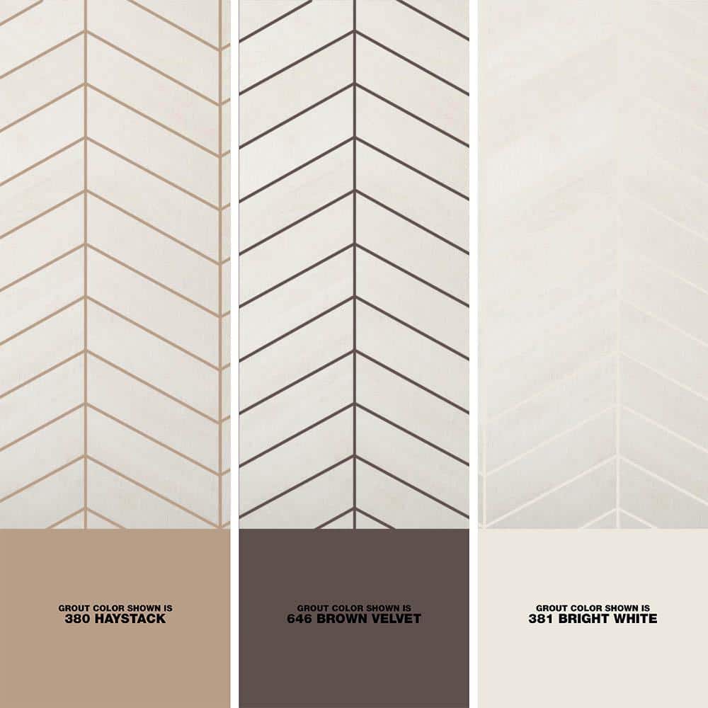Montgomery Chevron White Matte Porcelain Large Format Tile
