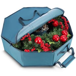 Blue non-Woven Fabric Large Christmas Ornament Storage Box