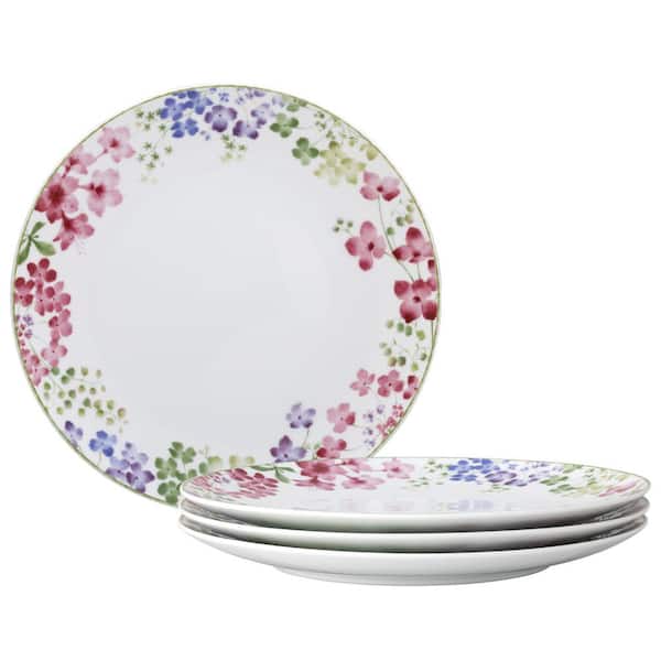 Noritake Bloomington Road Colorful 10.5 in. (Multi) Porcelain Dinner Plates, (Set of 4)