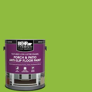 1 gal. #S-G-420 Limeade Textured Low-Lustre Enamel Interior/Exterior Porch and Patio Anti-Slip Floor Paint