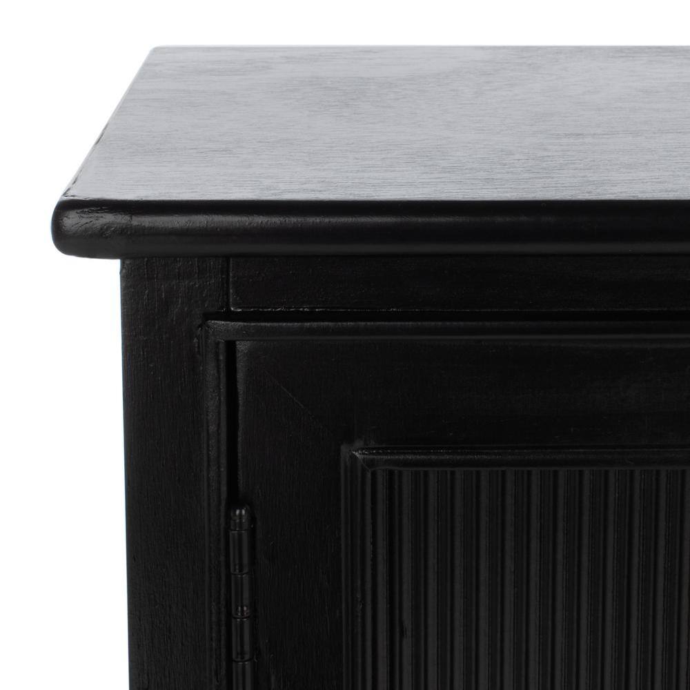 Adiland Chic Black Wood and Metal Sideboard with Storage