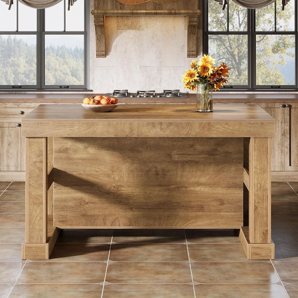 BYBLIGHT Kearsten Rectangle Brown 35.43 in. Corner Bar Home Table