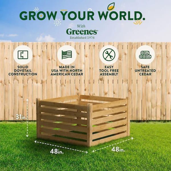 Greenes 309.17 Gal. Cedar Wood Stationary Composter