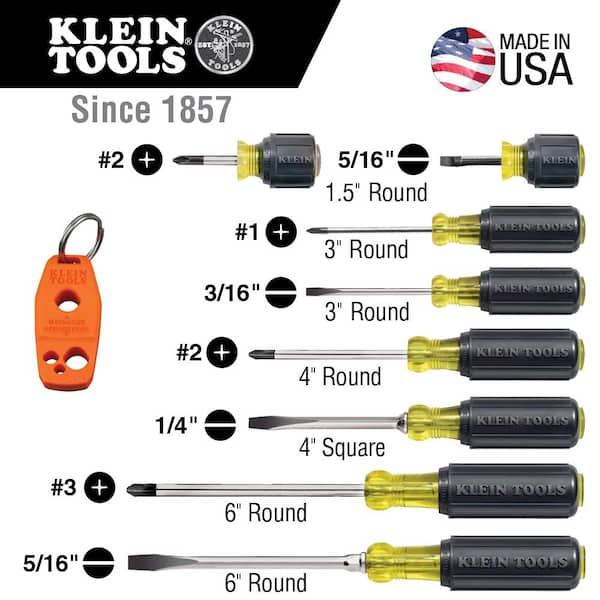 Klein Tools Screwdriver Set Plus Magnetizer, Cushion-Grip, 8-Piece 85148  The Home Depot