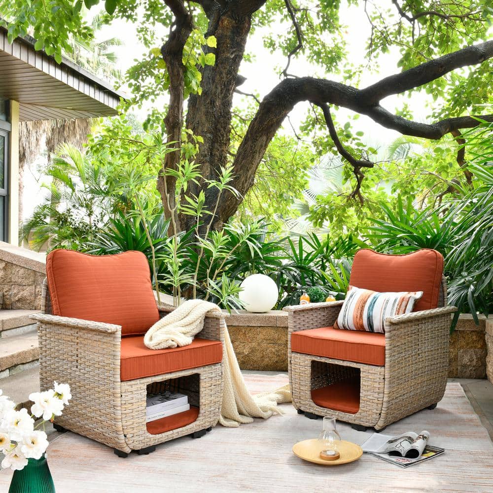XIZZI Aphrodite 2Piece Wicker Outdoor Patio Conversation Set with